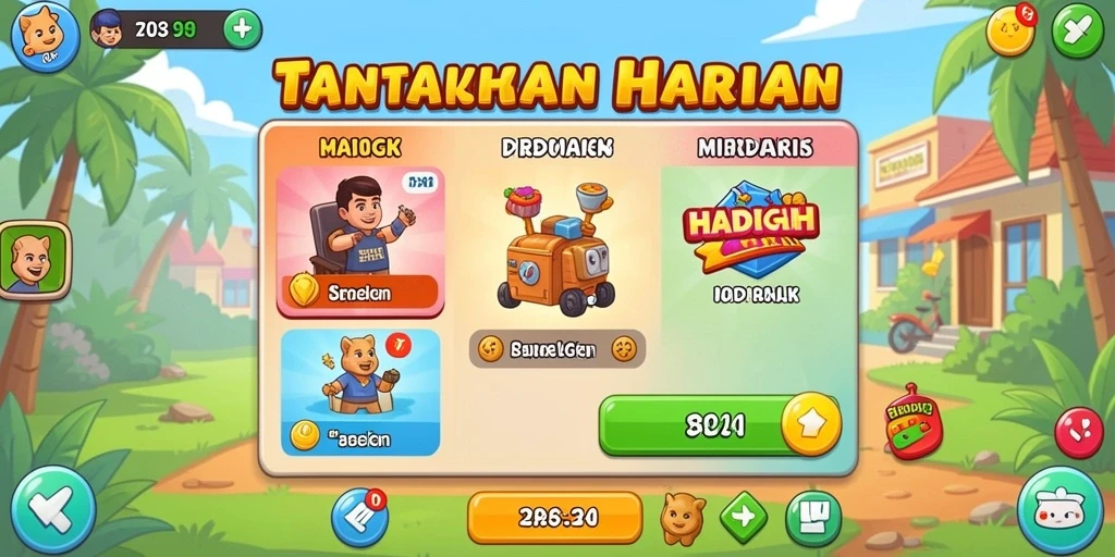 Tampilan permainan slot dengan tema seru.